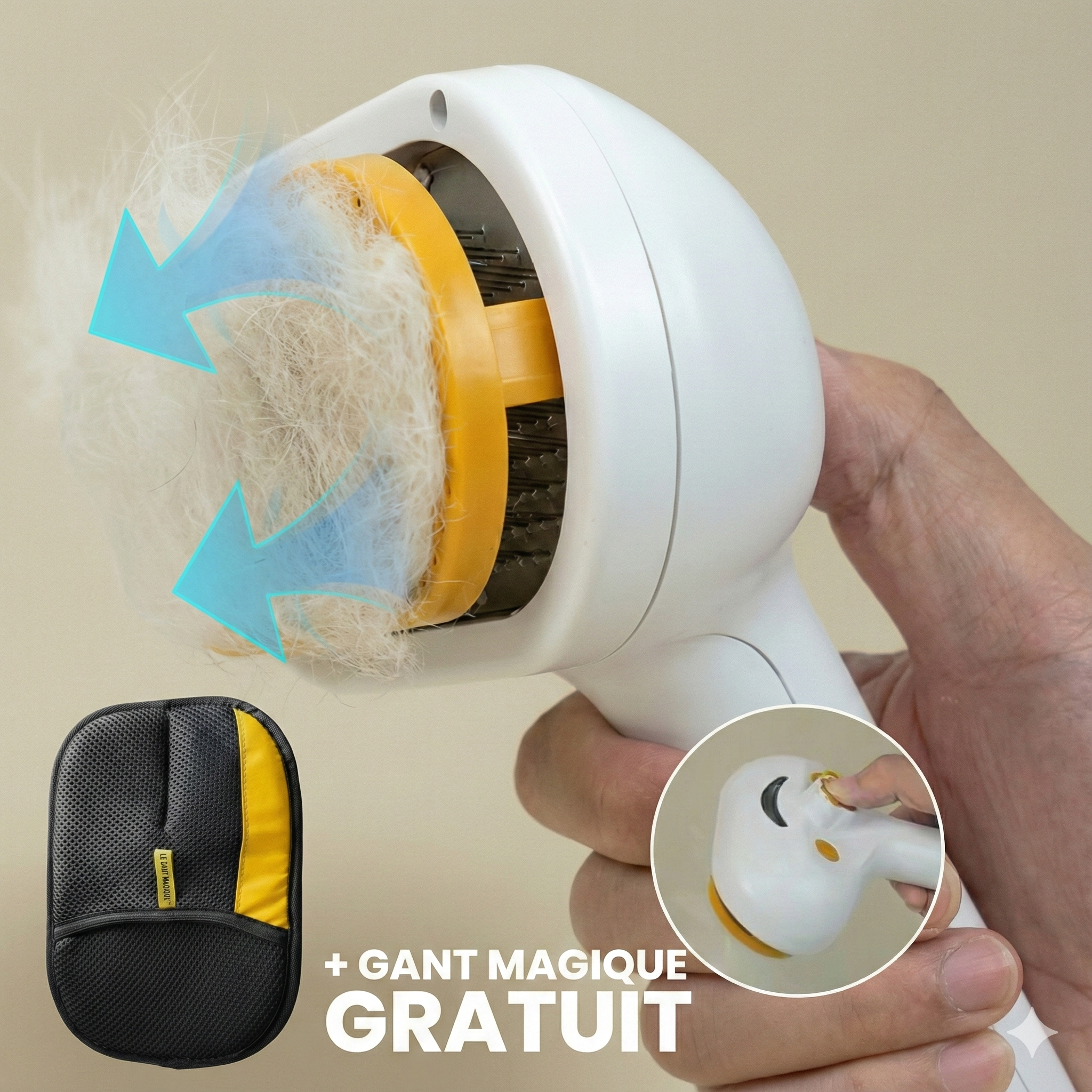 VaporaLux™ - Brosse de Toilettage 3-en-1